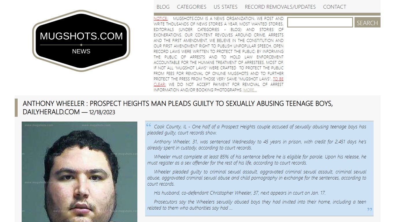 Best search engine for True crime stories | Mugshots.com